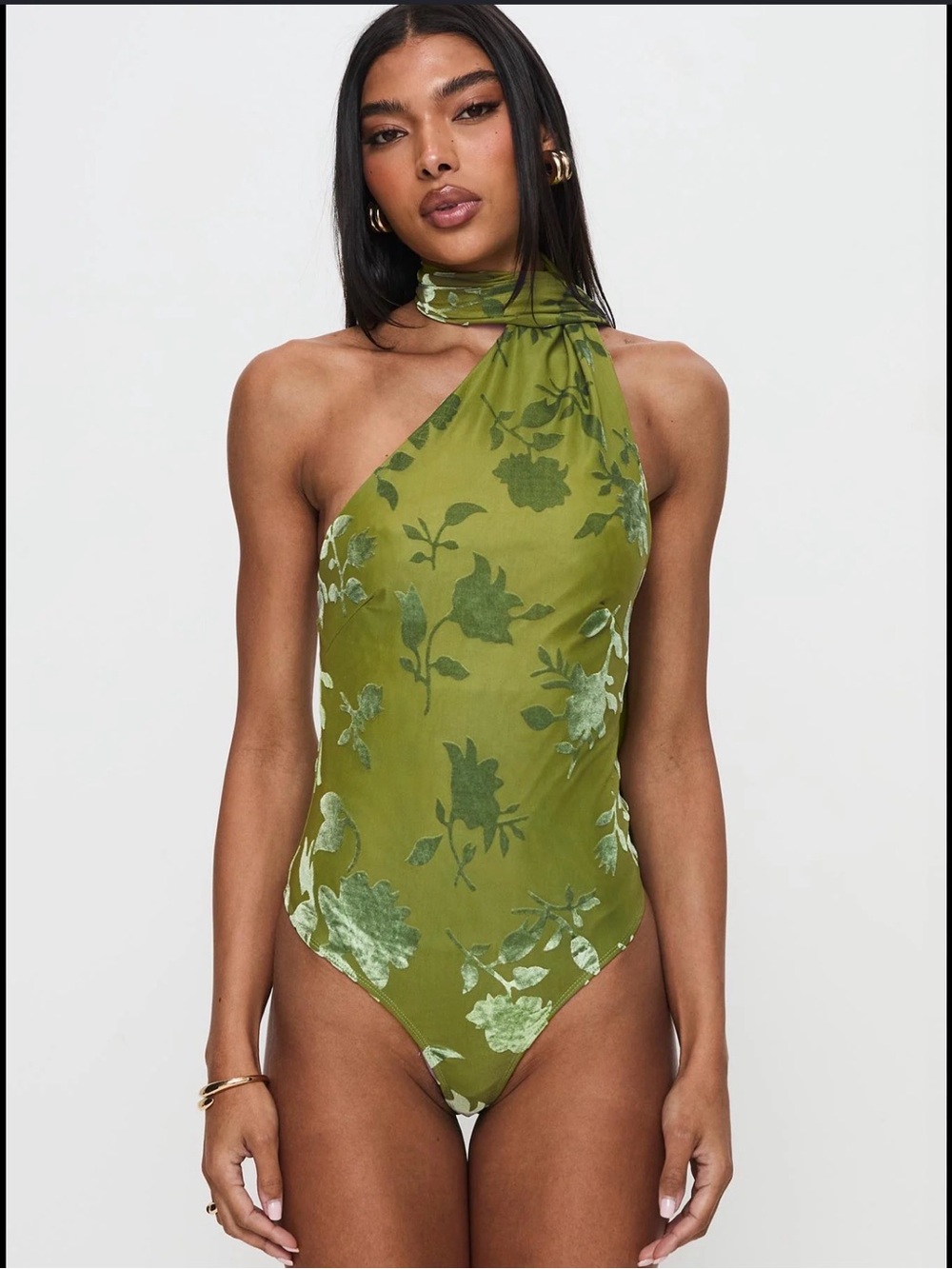 Princess Polly Women's Frost Bloom Scarf Neck Bodysuit Size 6 NWT